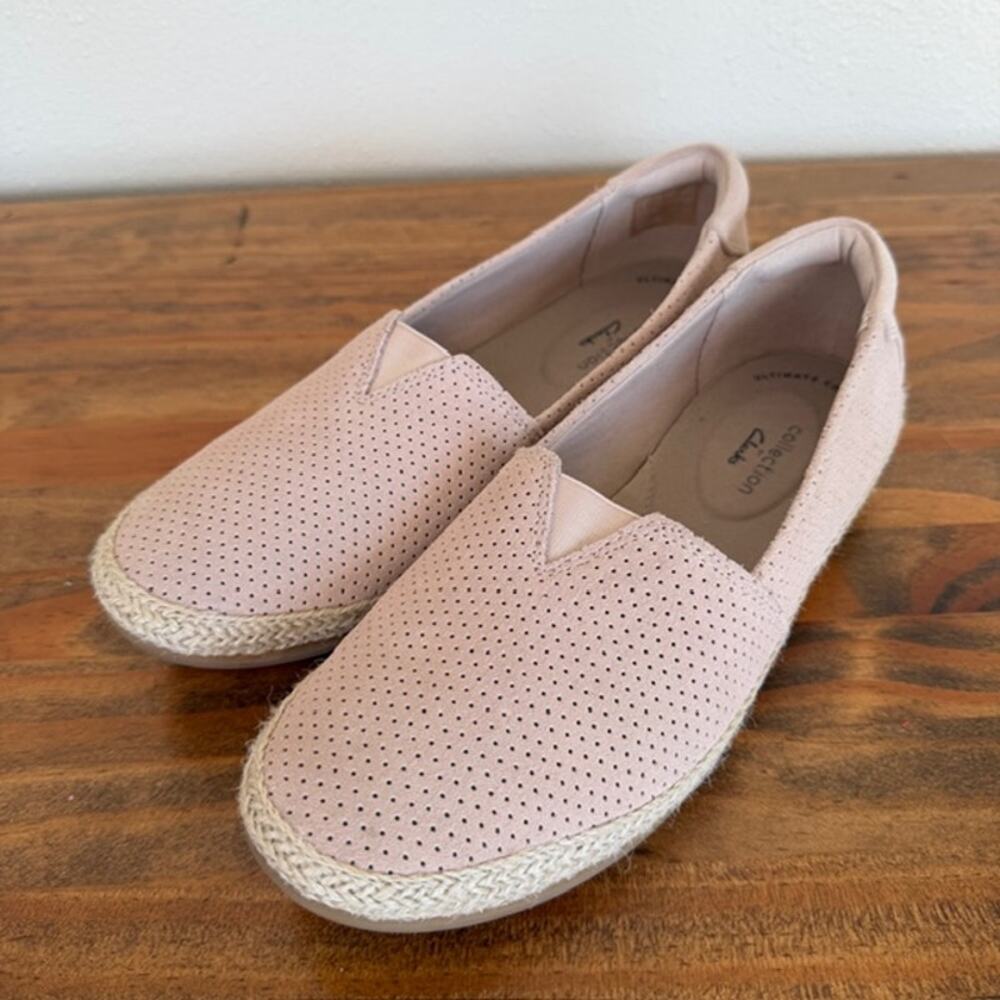 Clarks Blush Danelly Sky Espadrille Slip-On Shoes - Size 7